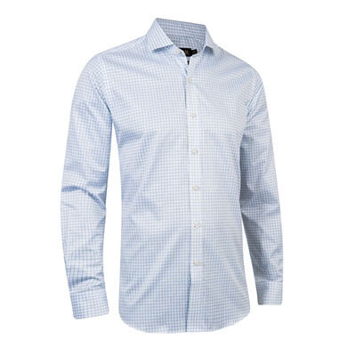 Exclusive Two-ply White/Blue Business Shirt